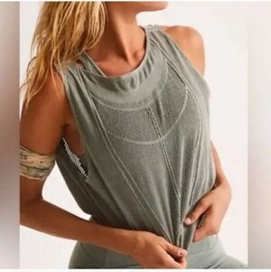 NWOT Free People Running Through My Mind Tank M Sage Green